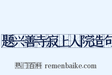 题兴善寺寂上人院造句是什么意思的图片